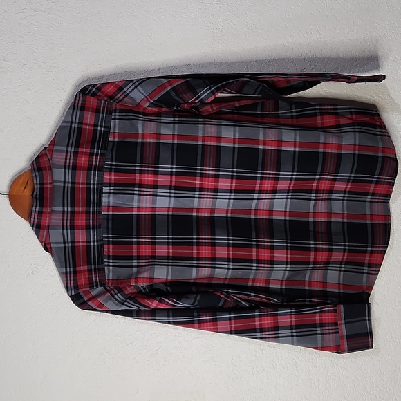 Tony Hawk Red, Black & Gray Plaid Long Sleeve Button Down Shirt Boys Sz. XL - Picture 8 of 11